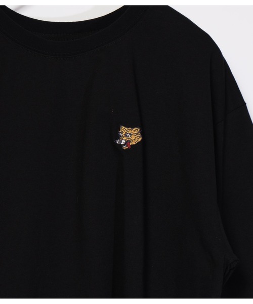 ATELANE（アテレーン）の「ATELANE/アテレーン アニマル フラワー JAPAN バックプリント ワンポイント　刺繍　クルーネック Tシャツ（Tシャツ/カットソー・メンズ・ホワイト系/グレー/ベージュ/ブラック/ブラック系/ホワイト系1/サックスブルー系/ブラック系1/ホワイト・LARGE/MEDIUM）」の18枚目の写真