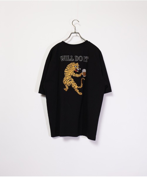 ATELANE（アテレーン）の「ATELANE/アテレーン アニマル フラワー JAPAN バックプリント ワンポイント　刺繍　クルーネック Tシャツ（Tシャツ/カットソー・メンズ・ホワイト系/グレー/ベージュ/ブラック/ブラック系/ホワイト系1/サックスブルー系/ブラック系1/ホワイト・LARGE/MEDIUM）」の21枚目の写真