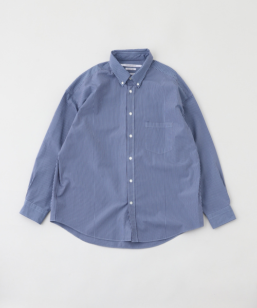 JOURNAL STANDARD(ジャーナルスタンダード)の「CANCLINI ファットシルエット ストライプボタンダウンシャツ(シャツ/ブラウス・メンズ・ベージュ/コバルトブルー・SMALL/MEDIUM/LARGE)」の2枚目の写真