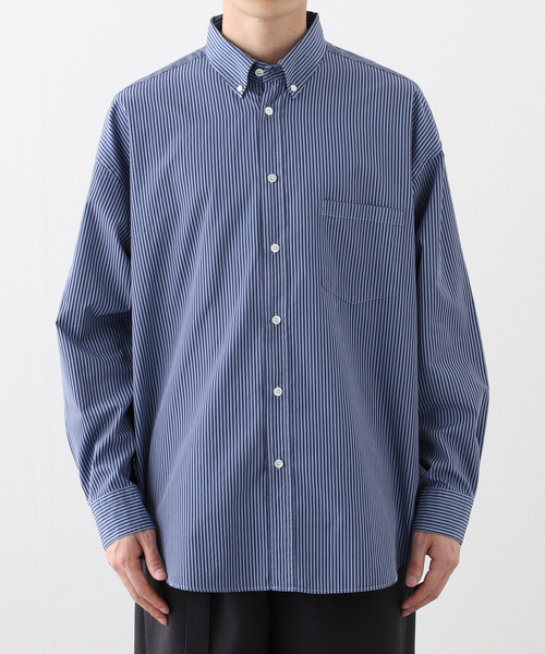 JOURNAL STANDARD(ジャーナルスタンダード)の「CANCLINI ファットシルエット ストライプボタンダウンシャツ(シャツ/ブラウス・メンズ・ベージュ/コバルトブルー・SMALL/MEDIUM/LARGE)」の6枚目の写真