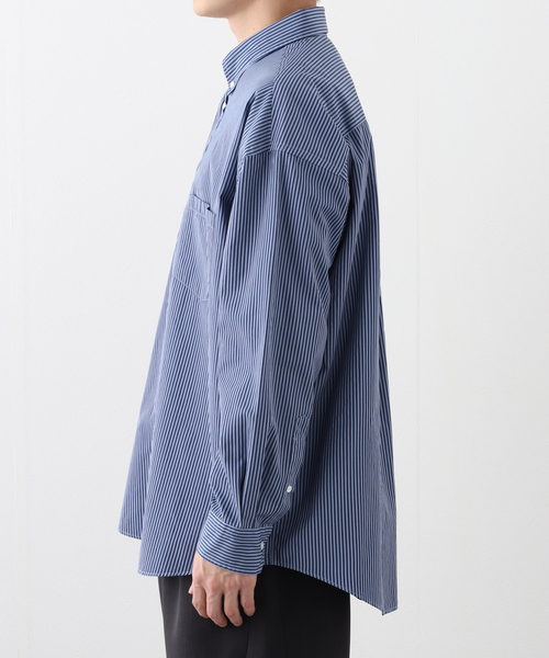 JOURNAL STANDARD(ジャーナルスタンダード)の「CANCLINI ファットシルエット ストライプボタンダウンシャツ(シャツ/ブラウス・メンズ・ベージュ/コバルトブルー・SMALL/MEDIUM/LARGE)」の5枚目の写真