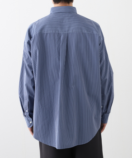 JOURNAL STANDARD(ジャーナルスタンダード)の「CANCLINI ファットシルエット ストライプボタンダウンシャツ(シャツ/ブラウス・メンズ・ベージュ/コバルトブルー・SMALL/MEDIUM/LARGE)」の4枚目の写真
