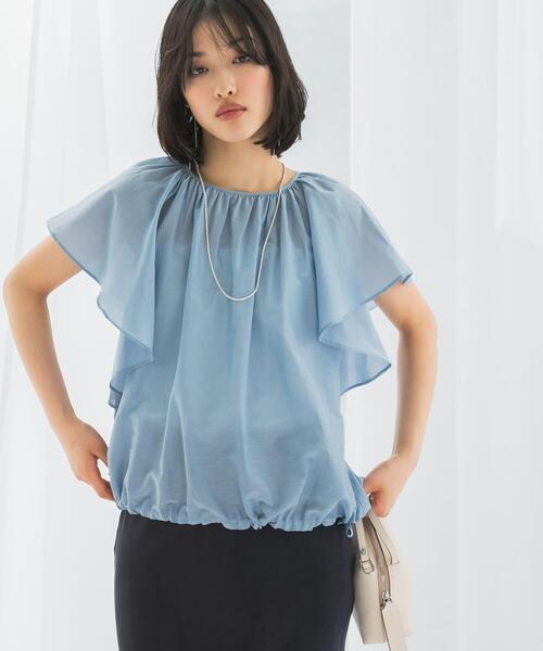 URBAN RESEARCH ROSSO WOMEN（アーバンリサーチ　ロッソ）の「コットンシルクフレアスリーブブラウス（シャツ/ブラウス・レディース・オフホワイト/レッド/ライトブルー・FREE）」の3枚目の写真