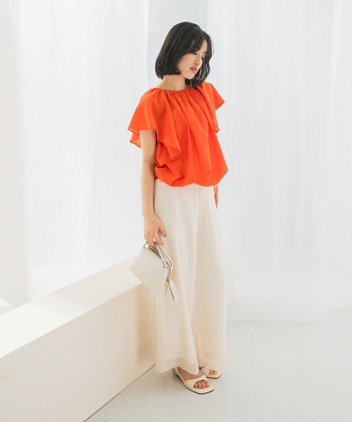 【URBAN　RESEARCH　ROSSO】コットンシルクフレアスリーブブラウス コットンシルクフレアスリーブブラウス[RAA5-23C501]｜URBAN