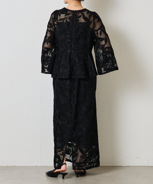 COLLAGE GALLARDAGALANTE - 2024美品◯コラージュガリャルダガランテ　1.7万　レースドッキングブラウス セール】リーフレースセットアップ/セレモニー（ワンピース