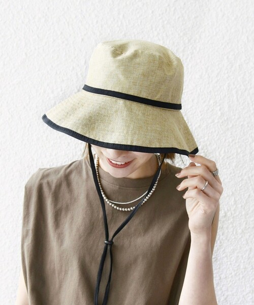 SHIPS any(シップス エニィ)の「SHIPS any: ループ付き パイピング ハット(ハット・レディース・ベージュ/キャメル・ONE SIZE)」の3枚目の写真