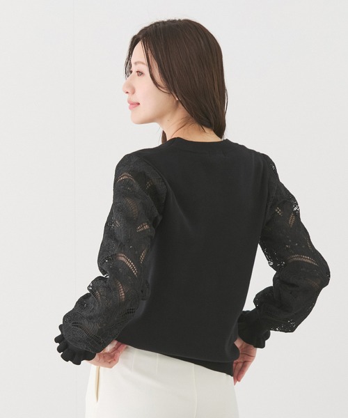 Jayro（ジャイロ）の「袖レースニットプルオーバー（Tシャツ/カットソー・レディース・ホワイト/ネイビー/ブラック/ブルー系その他4・FREE）」の14枚目の写真