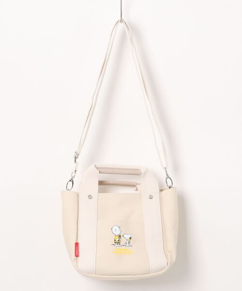PEANUTS(ピーナッツ)の「【PEANUTS/ピーナッツ】 500mlペットボトル収納可 スヌーピー 2wayトートバッグ(トートバッグ・レディース・アイボリー/ブラック/ブルー・FREE)」の16枚目の写真
