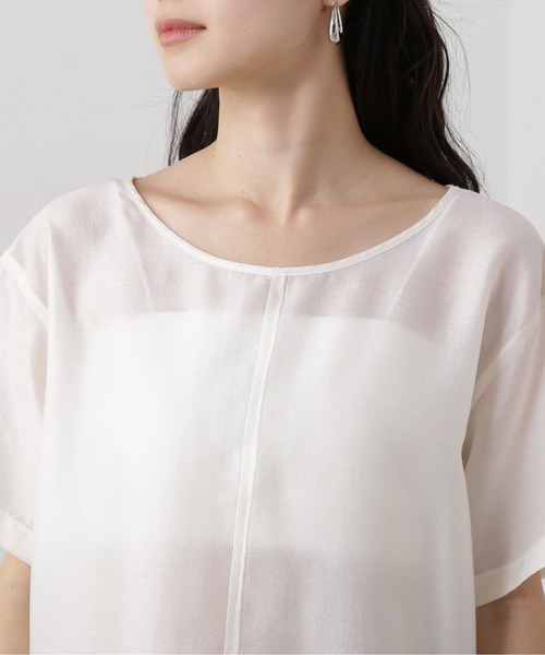 N.（N. Natural Beauty Basic）（エヌエヌナチュラルビューティーベーシック）の「バックオープンTブラウス（シャツ/ブラウス・レディース・オフホワイト/ブラック/ピンク・MEDIUM）」の12枚目の写真