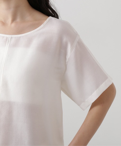 N.（N. Natural Beauty Basic）（エヌエヌナチュラルビューティーベーシック）の「バックオープンTブラウス（シャツ/ブラウス・レディース・オフホワイト/ブラック/ピンク・MEDIUM）」の13枚目の写真