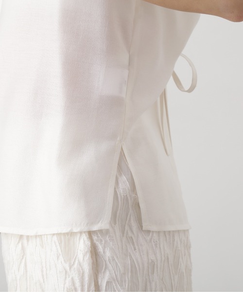 N.（N. Natural Beauty Basic）（エヌエヌナチュラルビューティーベーシック）の「バックオープンTブラウス（シャツ/ブラウス・レディース・オフホワイト/ブラック/ピンク・MEDIUM）」の15枚目の写真