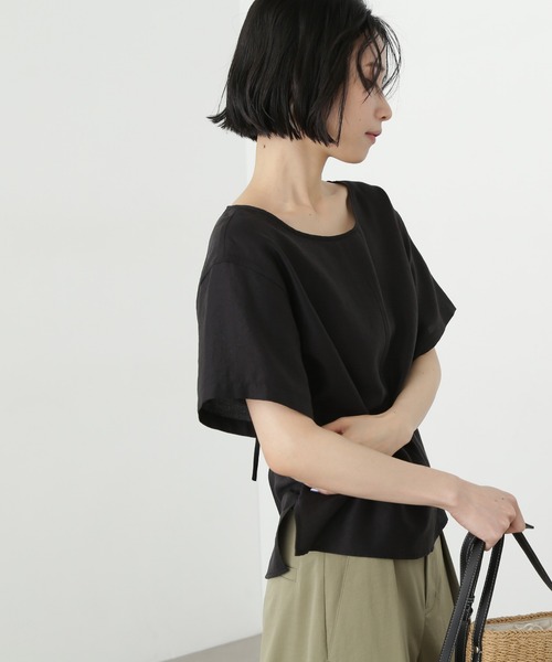 N.（N. Natural Beauty Basic）（エヌエヌナチュラルビューティーベーシック）の「バックオープンTブラウス（シャツ/ブラウス・レディース・オフホワイト/ブラック/ピンク・MEDIUM）」の16枚目の写真