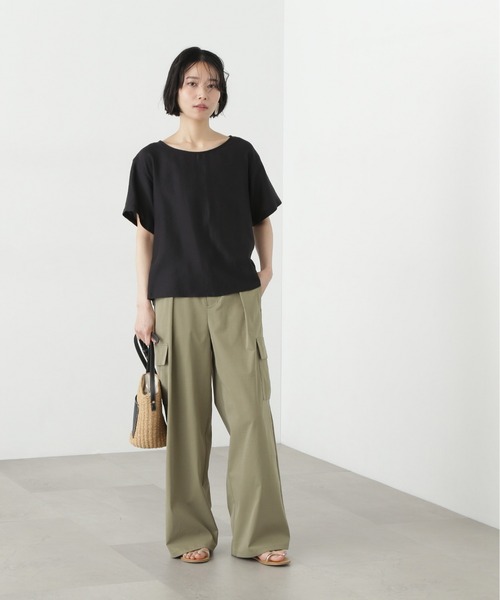 N.（N. Natural Beauty Basic）（エヌエヌナチュラルビューティーベーシック）の「バックオープンTブラウス（シャツ/ブラウス・レディース・オフホワイト/ブラック/ピンク・MEDIUM）」の17枚目の写真