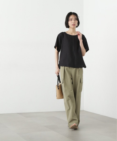 N.（N. Natural Beauty Basic）（エヌエヌナチュラルビューティーベーシック）の「バックオープンTブラウス（シャツ/ブラウス・レディース・オフホワイト/ブラック/ピンク・MEDIUM）」の18枚目の写真