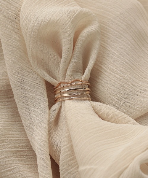 NOIR DE POUPEE（ノワールドプーペ）の「K10 layer ring 梨地（リング・レディース・ゴールド・#7/#9/#11/#13/#15）」の12枚目の写真