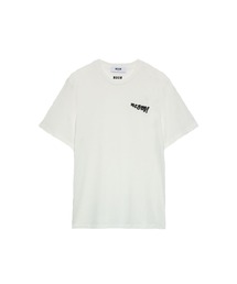 Tシャツ・カットソー MSGM SS24 Biege cotton t-shirt (3640MM520247002 23) MSGM logo-print Cotton T-shirt | White | FARFETCH