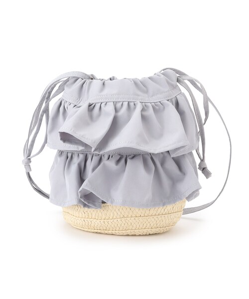 ITS'DEMO（イッツデモ）の「雑材フリルコンビ巾着ショルダー（ショルダーバッグ・レディース・グレー/カーキ/ブラック・00）」の11枚目の写真