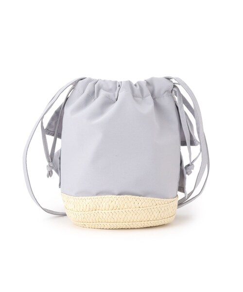 ITS'DEMO（イッツデモ）の「雑材フリルコンビ巾着ショルダー（ショルダーバッグ・レディース・グレー/カーキ/ブラック・00）」の9枚目の写真