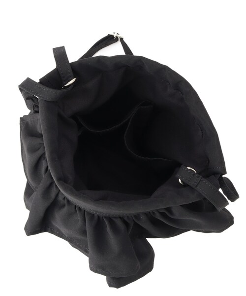 ITS'DEMO（イッツデモ）の「雑材フリルコンビ巾着ショルダー（ショルダーバッグ・レディース・グレー/カーキ/ブラック・00）」の6枚目の写真