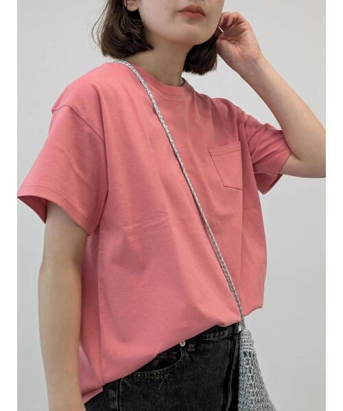 Samansa Mos2(サマンサ モスモス)の「【USAコットン】Tシャツ(Tシャツ/カットソー・レディース・サックスブルー/ブラック/オフホワイト/グリーン/ピンク/ダークブラウン・F)」の7枚目の写真