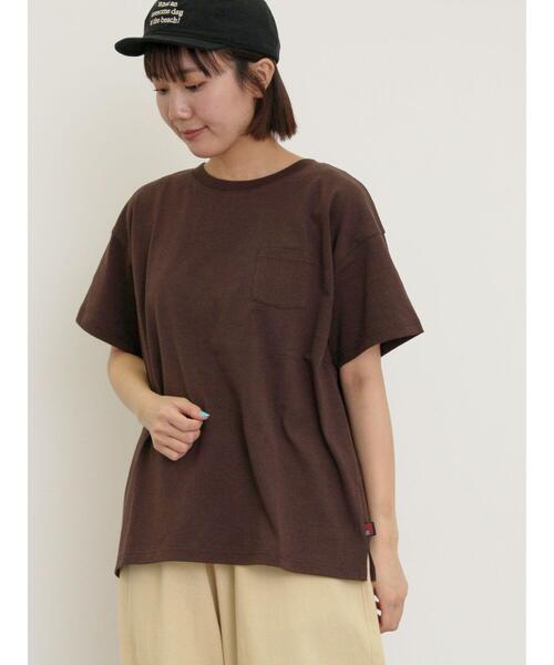 Samansa Mos2(サマンサ モスモス)の「【USAコットン】Tシャツ(Tシャツ/カットソー・レディース・サックスブルー/ブラック/オフホワイト/グリーン/ピンク/ダークブラウン・F)」の11枚目の写真
