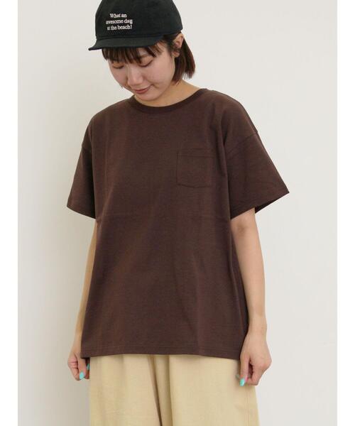 Samansa Mos2(サマンサ モスモス)の「【USAコットン】Tシャツ(Tシャツ/カットソー・レディース・サックスブルー/ブラック/オフホワイト/グリーン/ピンク/ダークブラウン・F)」の12枚目の写真