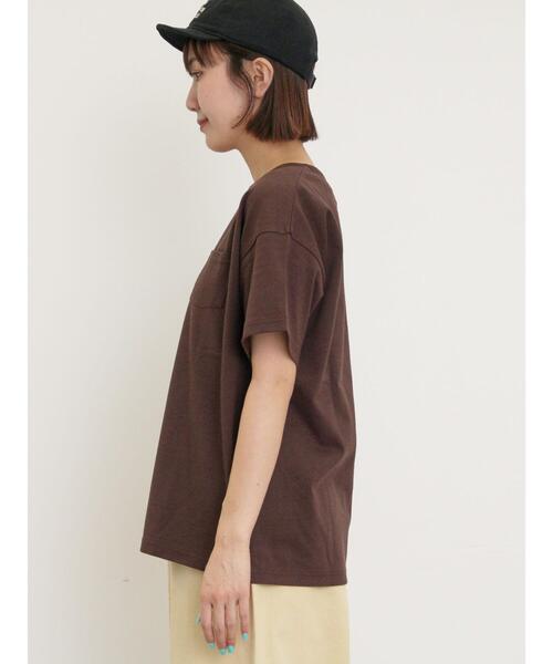 Samansa Mos2(サマンサ モスモス)の「【USAコットン】Tシャツ(Tシャツ/カットソー・レディース・サックスブルー/ブラック/オフホワイト/グリーン/ピンク/ダークブラウン・F)」の16枚目の写真