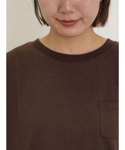 Samansa Mos2(サマンサ モスモス)の「【USAコットン】Tシャツ(Tシャツ/カットソー・レディース・サックスブルー/ブラック/オフホワイト/グリーン/ピンク/ダークブラウン・F)」の18枚目の写真