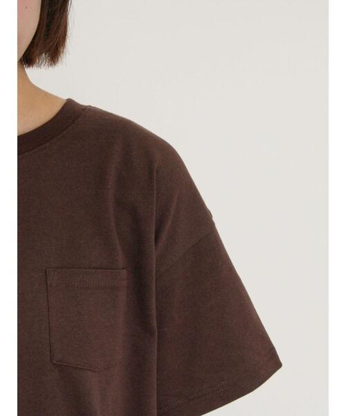 Samansa Mos2(サマンサ モスモス)の「【USAコットン】Tシャツ(Tシャツ/カットソー・レディース・サックスブルー/ブラック/オフホワイト/グリーン/ピンク/ダークブラウン・F)」の19枚目の写真