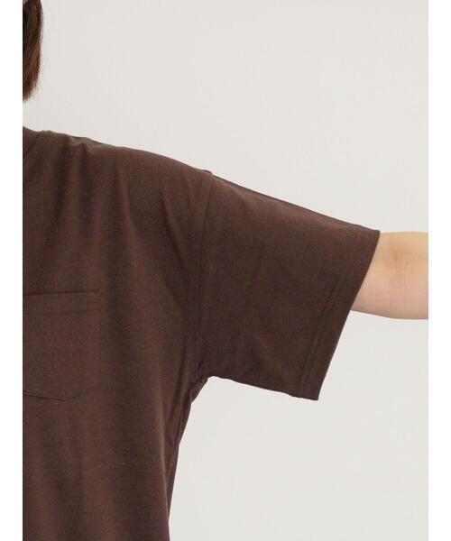 Samansa Mos2(サマンサ モスモス)の「【USAコットン】Tシャツ(Tシャツ/カットソー・レディース・サックスブルー/ブラック/オフホワイト/グリーン/ピンク/ダークブラウン・F)」の20枚目の写真