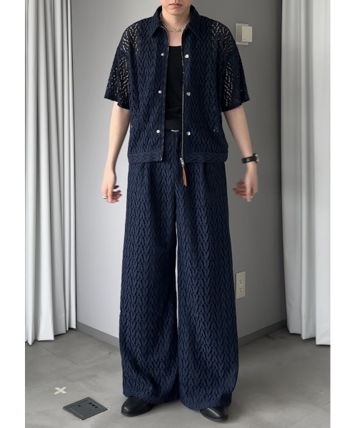 selle glant（セレグランテ）の「CODE LACE WIDE SLACKS PANTS/コードレースワイドスラックスパンツ（スラックス・メンズ・ブラック/ネイビー・LARGE/SMALL/MEDIUM）」の17枚目の写真