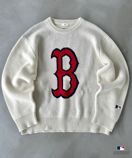 Perush MLB コラボ ニット Perushu セーター ニット × MLB コラボジャガードニット メンズ