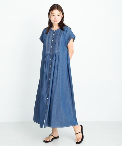 URBAN RESEARCH Sonny Label（アーバンリサーチサニーレーベル）の「デニムピンタックヨークフレンチワンピース（ワンピース・レディース・インディゴブルー/ライトインディゴブルー・FREE）」の17枚目の写真