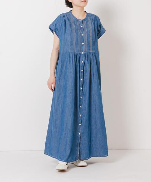 URBAN RESEARCH Sonny Label（アーバンリサーチサニーレーベル）の「デニムピンタックヨークフレンチワンピース（ワンピース・レディース・インディゴブルー/ライトインディゴブルー・FREE）」の7枚目の写真