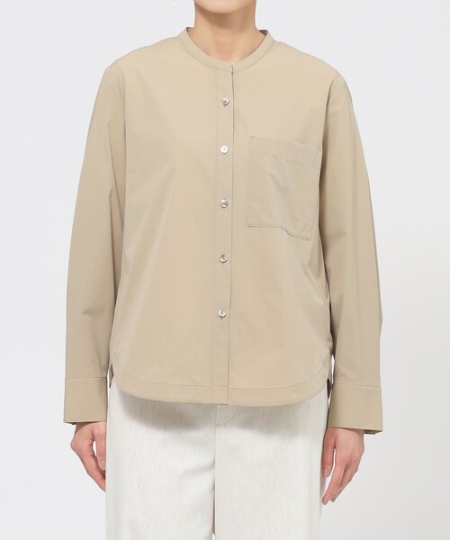EVEX by KRIZIA（エヴェックスバイクリツィア）の「【防しわ】【UV対策】【ウォッシャブル】テックスブリッドシャツジャケット（テーラードジャケット・レディース・ベージュ/ブラック・40）」の16枚目の写真