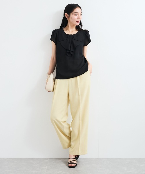 VIS(ビス)の「【WEB限定】【2WAY】リボンモチーフフリルブラウス(シャツ/ブラウス・レディース・サックスブルー/オフホワイト/ブラック/ブラック系その他・FREE)」の22枚目の写真