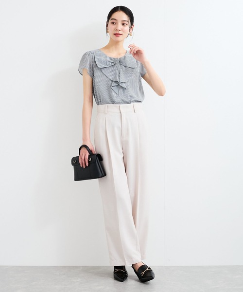 VIS(ビス)の「【WEB限定】【2WAY】リボンモチーフフリルブラウス(シャツ/ブラウス・レディース・サックスブルー/オフホワイト/ブラック/ブラック系その他・FREE)」の18枚目の写真