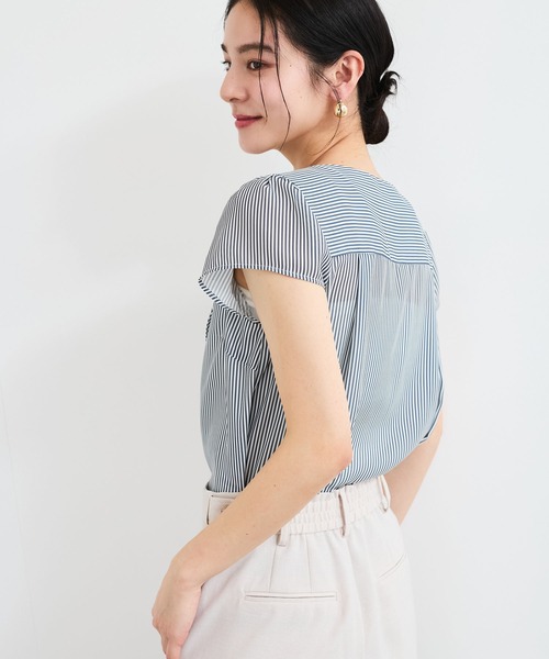 VIS(ビス)の「【WEB限定】【2WAY】リボンモチーフフリルブラウス(シャツ/ブラウス・レディース・サックスブルー/オフホワイト/ブラック/ブラック系その他・FREE)」の19枚目の写真