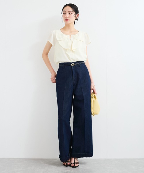 VIS(ビス)の「【WEB限定】【2WAY】リボンモチーフフリルブラウス(シャツ/ブラウス・レディース・サックスブルー/オフホワイト/ブラック/ブラック系その他・FREE)」の13枚目の写真