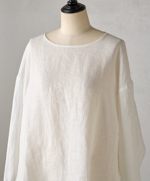 BEARDSLEY(ビアズリー)の「《15 quinze》リネンロングスリーブブラウス(シャツ/ブラウス・レディース・ホワイト/グレー・FREE)」の12枚目の写真