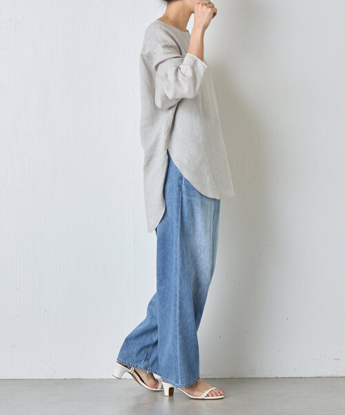 BEARDSLEY(ビアズリー)の「《15 quinze》リネンロングスリーブブラウス(シャツ/ブラウス・レディース・ホワイト/グレー・FREE)」の18枚目の写真