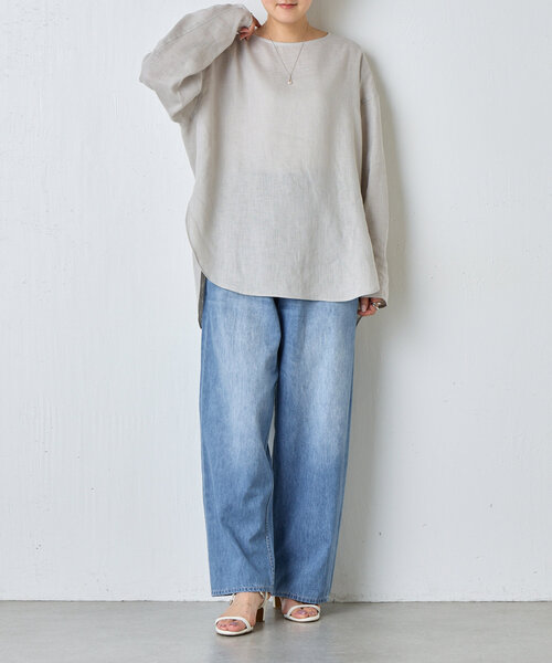 BEARDSLEY(ビアズリー)の「《15 quinze》リネンロングスリーブブラウス(シャツ/ブラウス・レディース・ホワイト/グレー・FREE)」の20枚目の写真