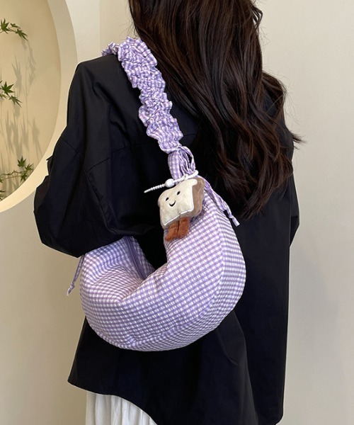 ローズ様♡親子三日月ショルダーバッグ♡ジョリーフルール 乙女なリボンのがま口バッグ(ジョリーフルール・サテン生地