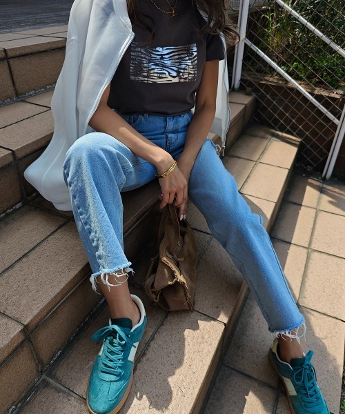 esutoreja（エストレジャ）の「クラッシュダメージデニム（デニムパンツ・レディース・ライトブルー・S/M）」の7枚目の写真