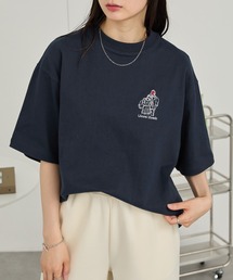 ワンポイントデザイン刺繍 アソート オーバーサイズ半袖Tシャツ