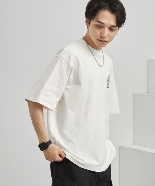 ワンポイントデザイン刺繍 アソート オーバーサイズ半袖Tシャツ