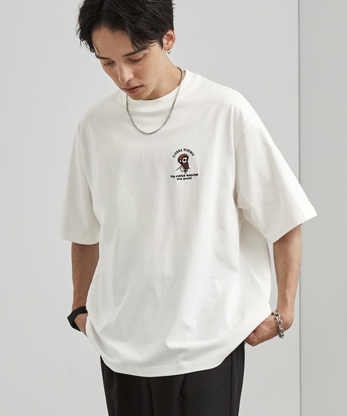 完売必至【アミリ】オーバーサイズ Tシャツ 刺繍 半袖 シンプル セール】ワンポイントデザイン刺繍 アソート オーバーサイズ半袖