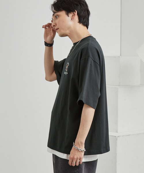over mono overmono official Tシャツ オーバーモノ セール】オーバーサイズジャガード柄カットソー/ウェーブ