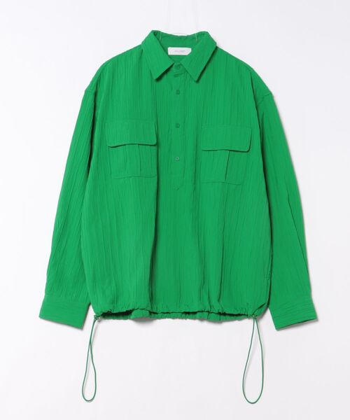 +CLOSET(プラスクローゼット)の「クリンクル加工ドロストプルシャツ(シャツ/ブラウス・メンズ・グリーン/ホワイト/ブラック・X-LARGE/LARGE/MEDIUM)」の10枚目の写真