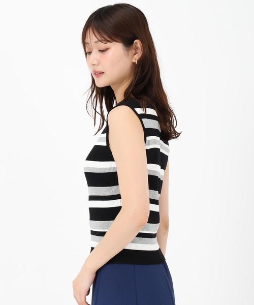 MISCH MASCH(ミッシュマッシュ)の「バリエーションフレンチラメリブニット(ニット/セーター・レディース・ブラック/ブルー/グレー/ブラック×ホワイト・フリ-)」の16枚目の写真